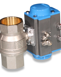 Ball valve 2" w/part-turn valve actuator & one-way restricto